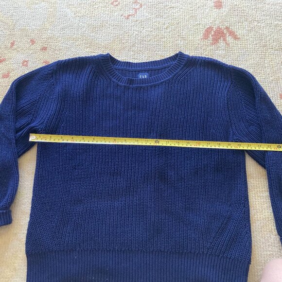 Vintage Gap Chunky Ribbed 100% Cotton Navy Blue Sweater, Medium - Picture 6 of 6